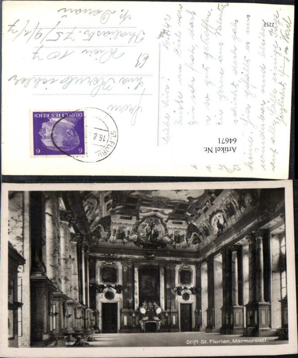 64671,Stift St. Florian Marmorsaal bei Linz a.d. Donau