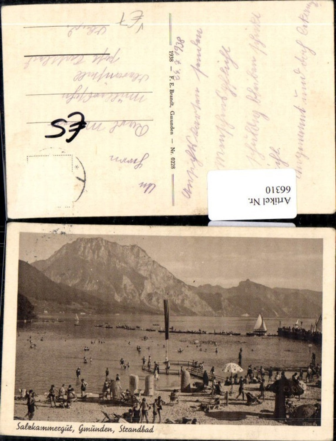 66310,Gmunden Strandbad Salzkammergut Brandt 0228