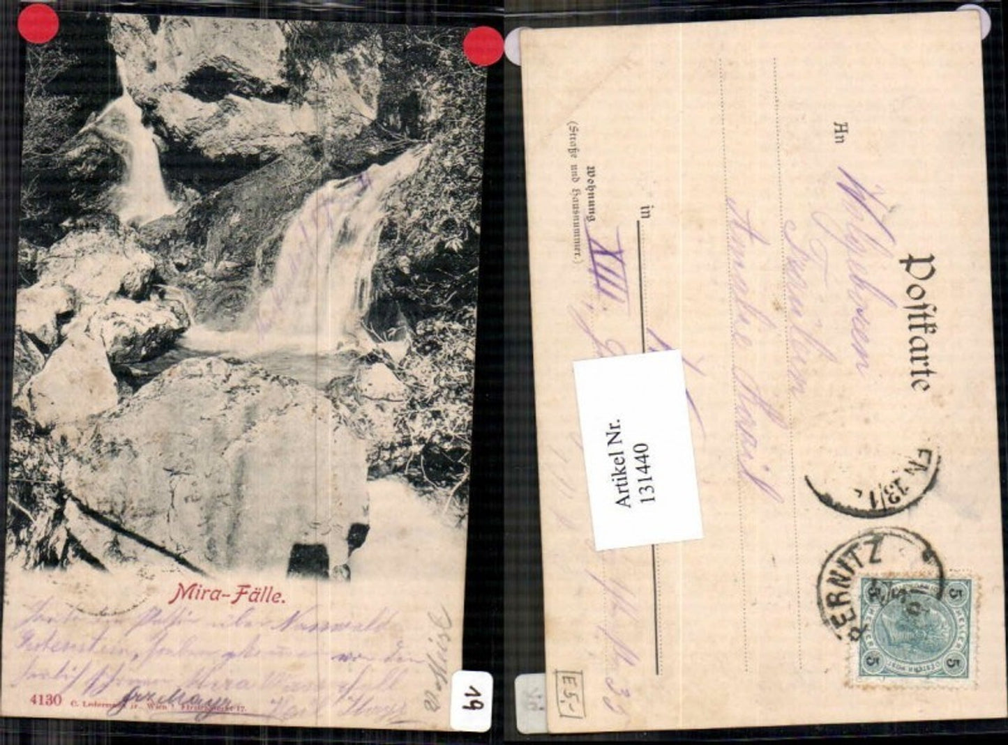 131440,Mirafall Mirafälle bei Pernitz Muggendorf Weissenbach a.d. Triesting 1901