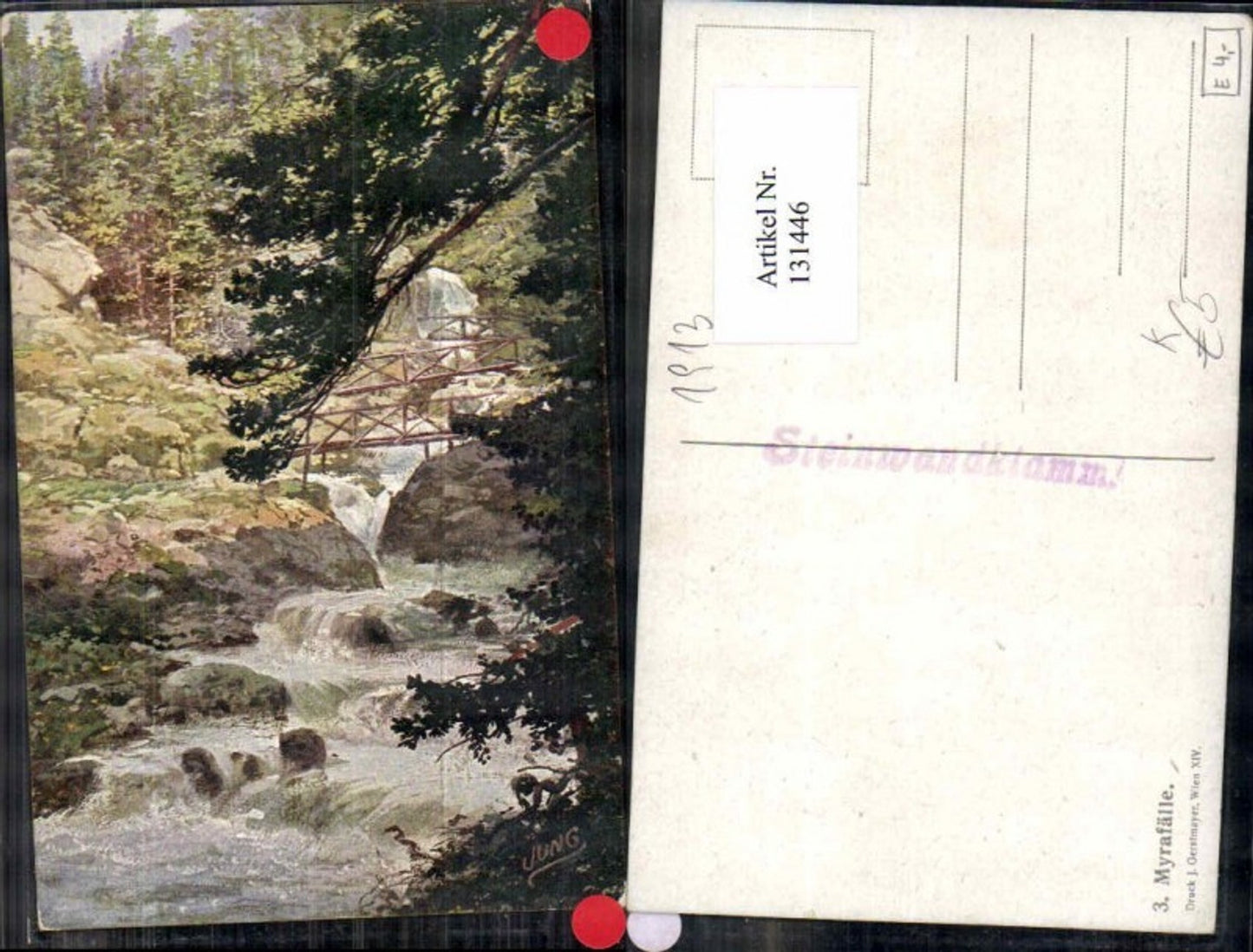 131446,Mirafall Mirafälle bei Pernitz Muggendorf Weissenbach a.d. Triesting Jung sign, Myrafälle