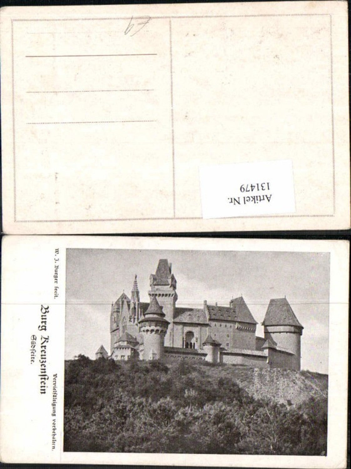 131479,Burg Kreuzenstein bei Korneuburg W.J. Burger sign.