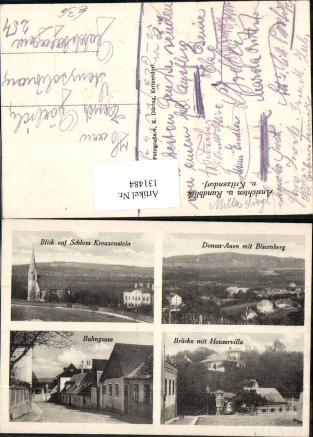 131484,Schloss Kreuzenstein Donau Auen bei Bisamberg Häuservilla Bahngasse in Kritzendorf