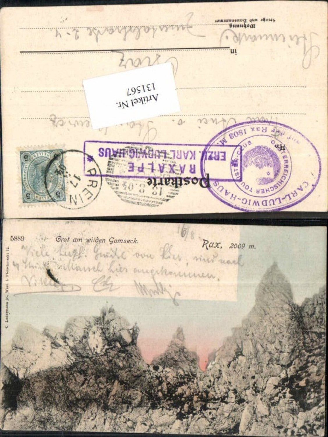 131567,Rax Reichenau Grat am wilden gamseck pub Ledermann Nr 5889