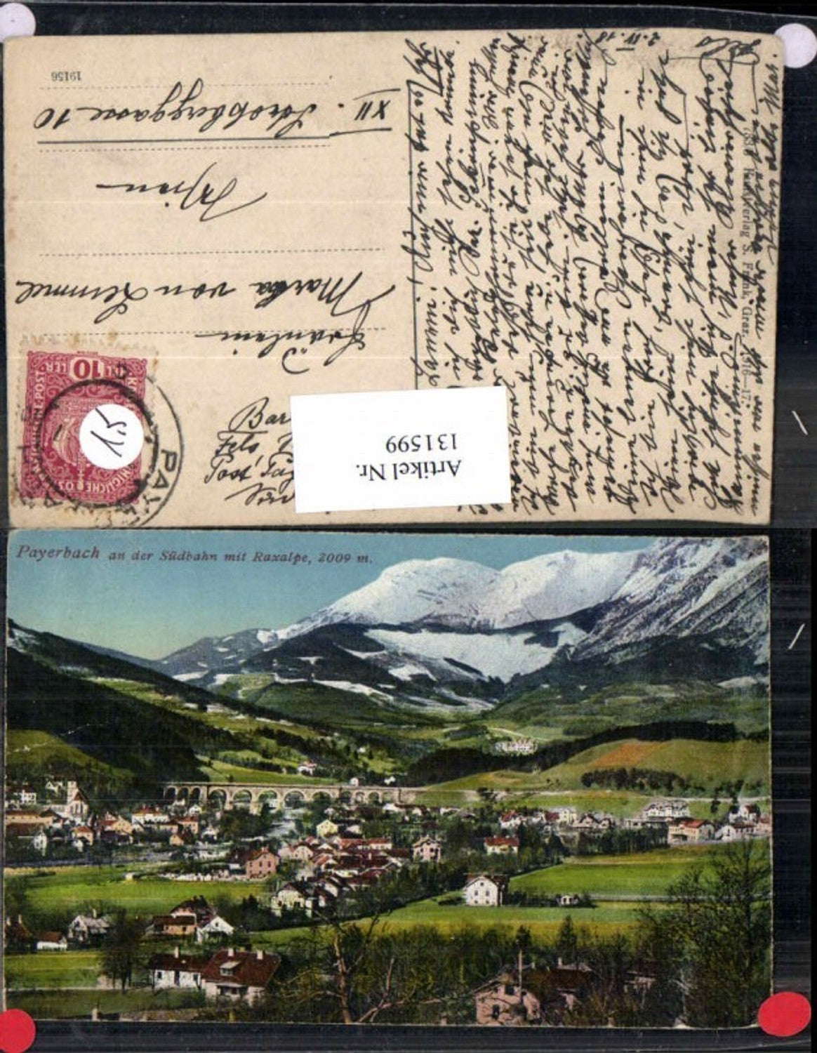 131599,Payerbach a.d. Südbahn m. rax 1916