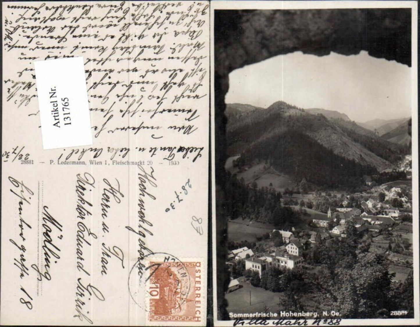 131765,Hohenberg Ortsansicht 1930