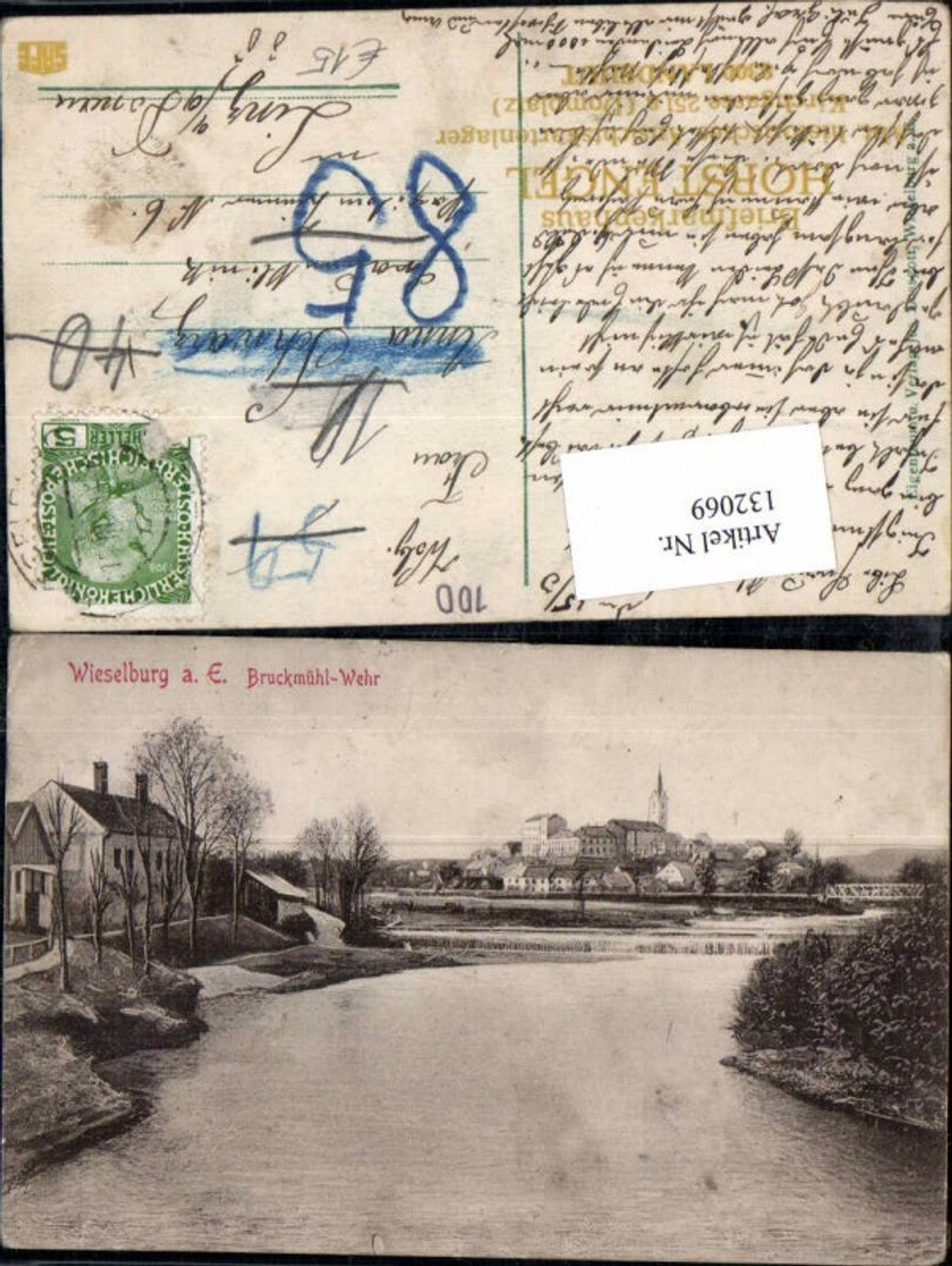 132069,Wieselburg a.d. Erlauf Bruckmühl Wehr Seltene AK 1910