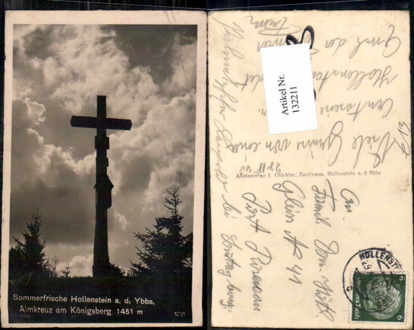 132211,Sommerfrische Hollenstein a.d. Ybbs Königsberg Almkreuz 1935