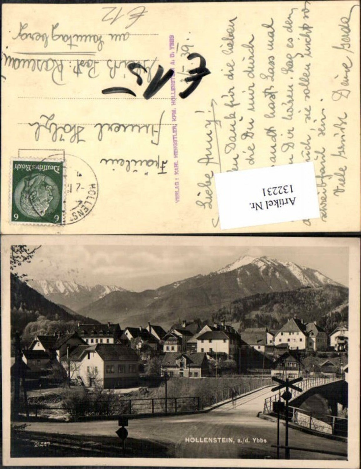 132231,Hollenstein a.d. Ybbs Strassenansicht im Ort 1940