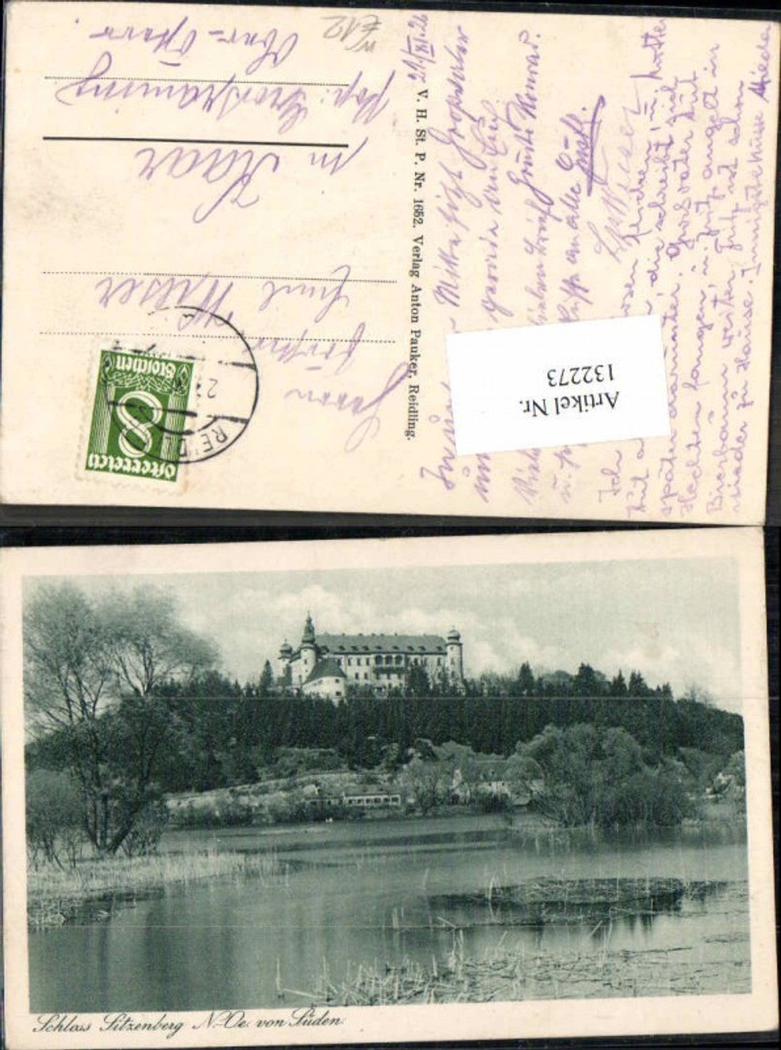 132273,Schloss Sitzenberg von Süden 1920 Reidling