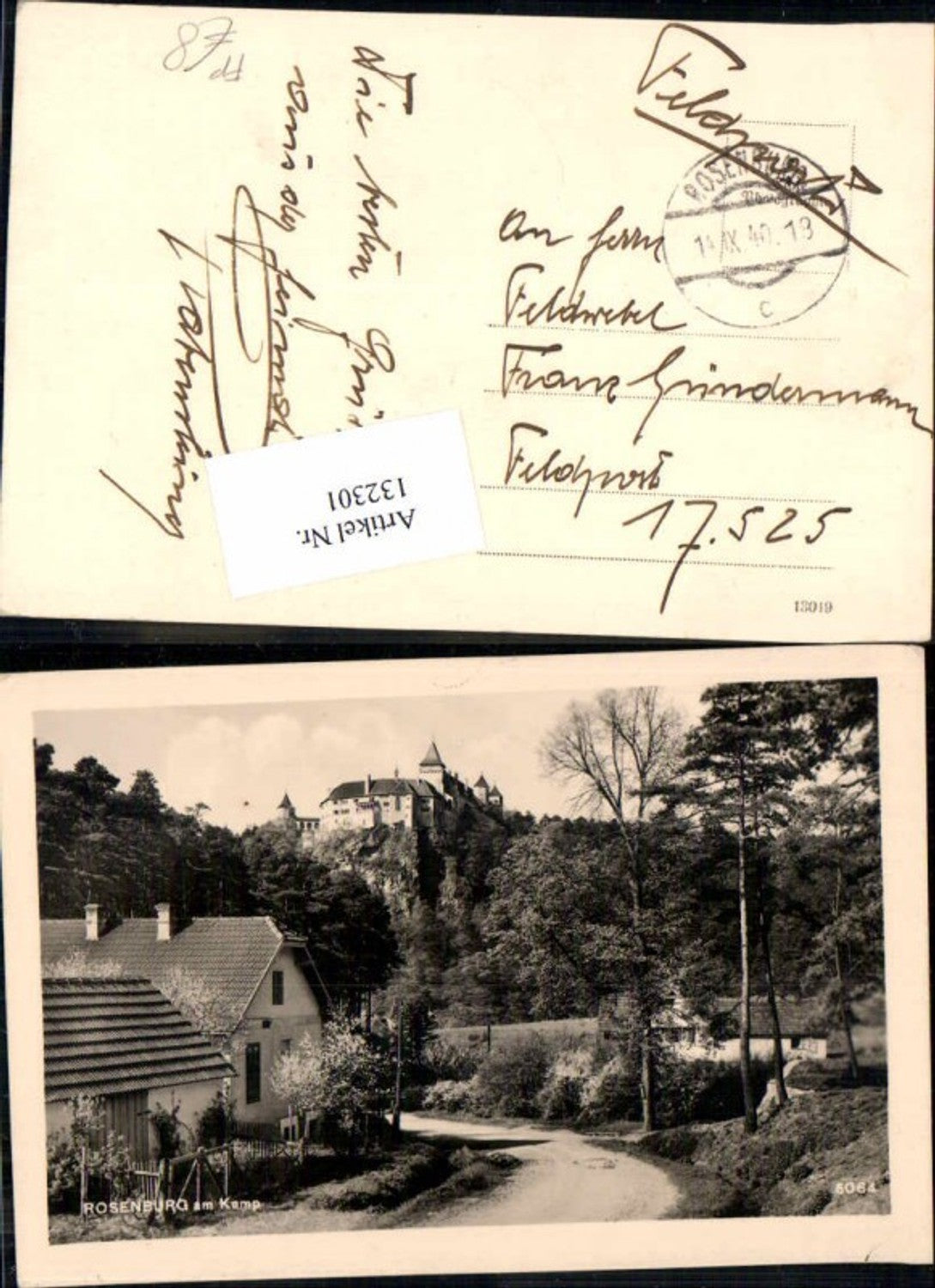 132301,Rosenburg am Kamp Wegpartie Haus Feldpost