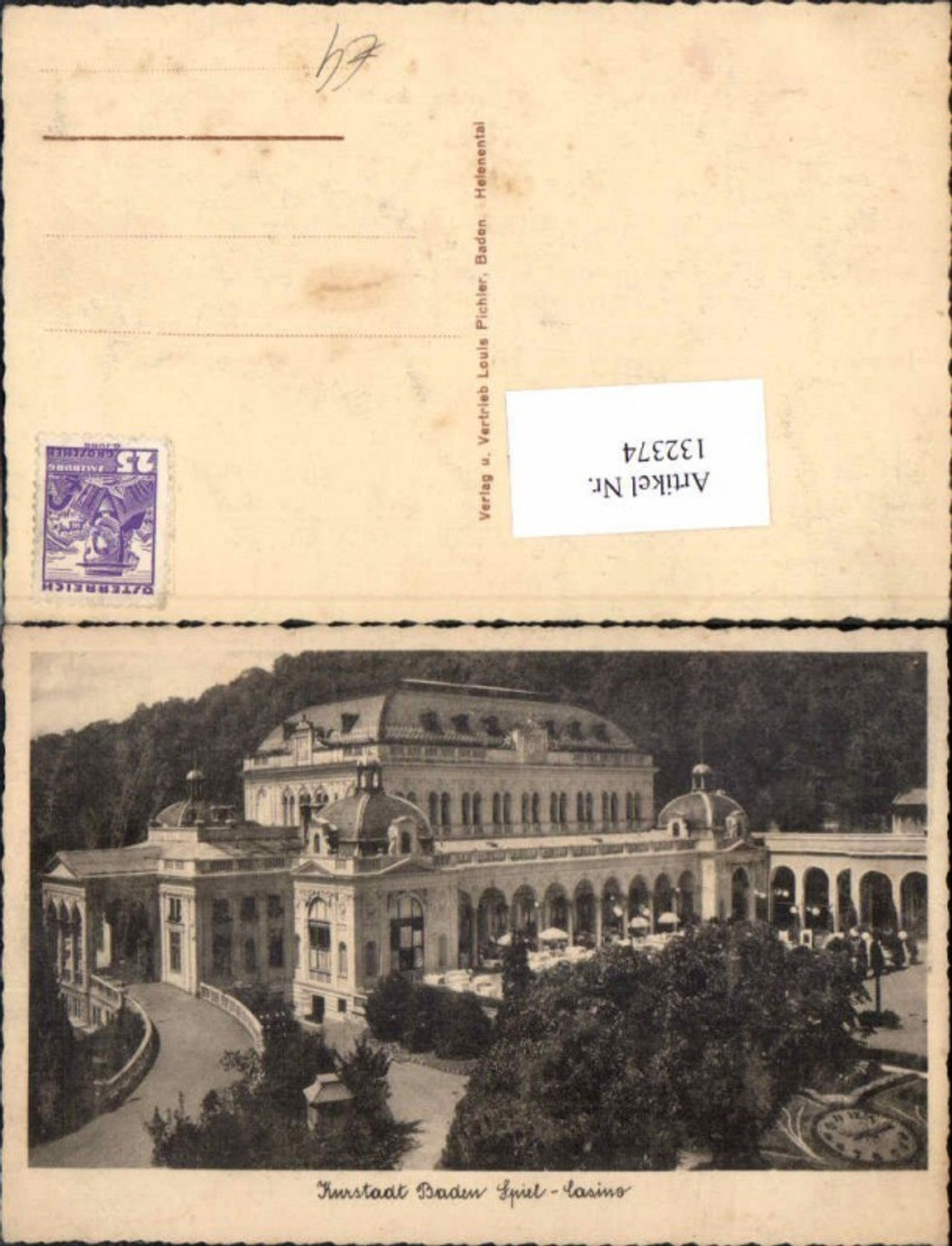132374,Baden bei Wien Casino m. Blumenuhr