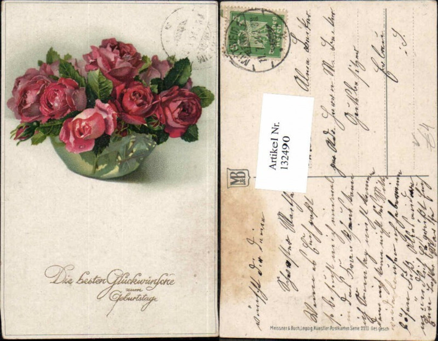 132490,Meissner & Buch Leipzig 2211 Geburtstag Blumen