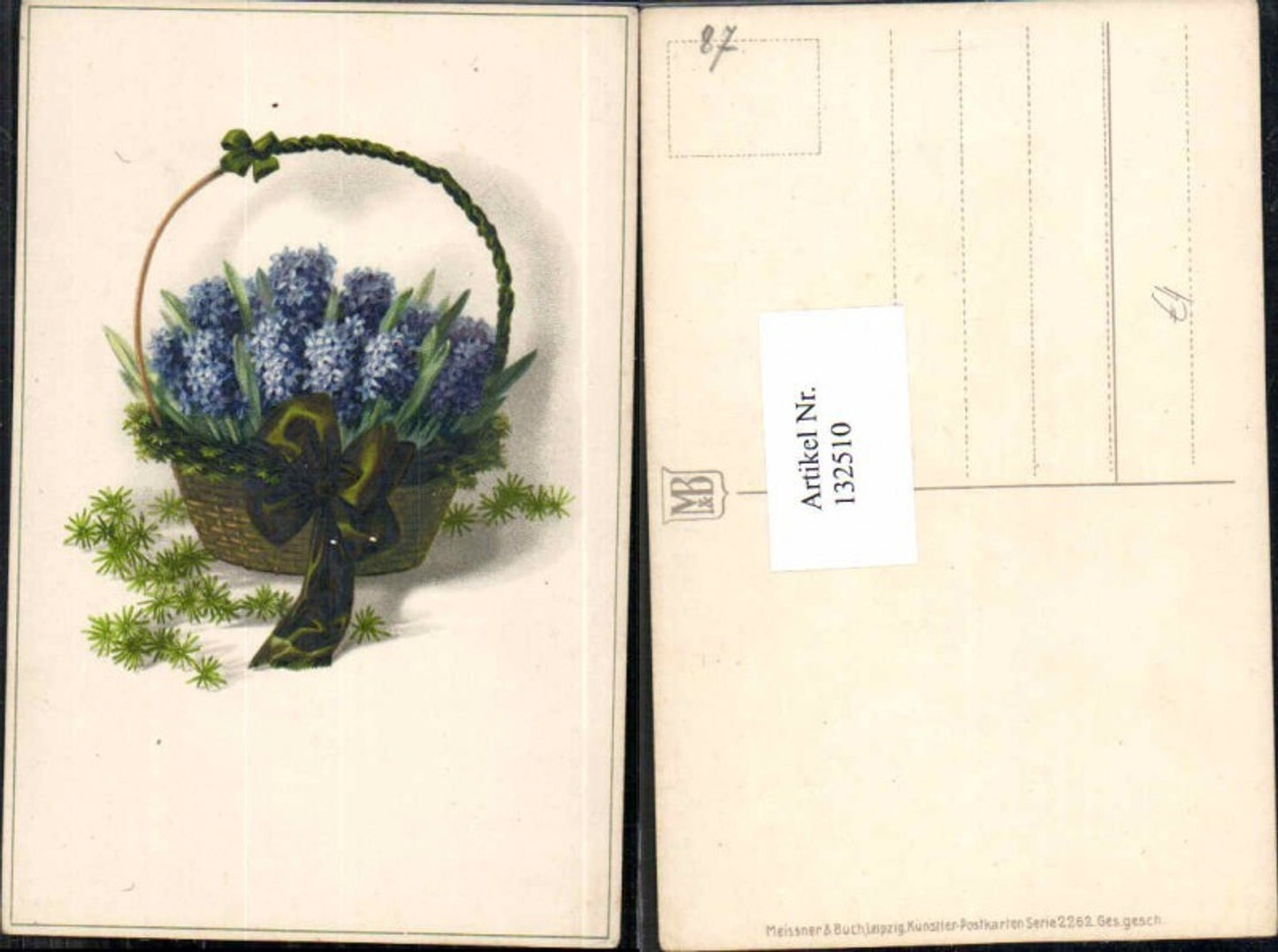132510,Meissner & Buch Leipzig 2262 Blumen Korb