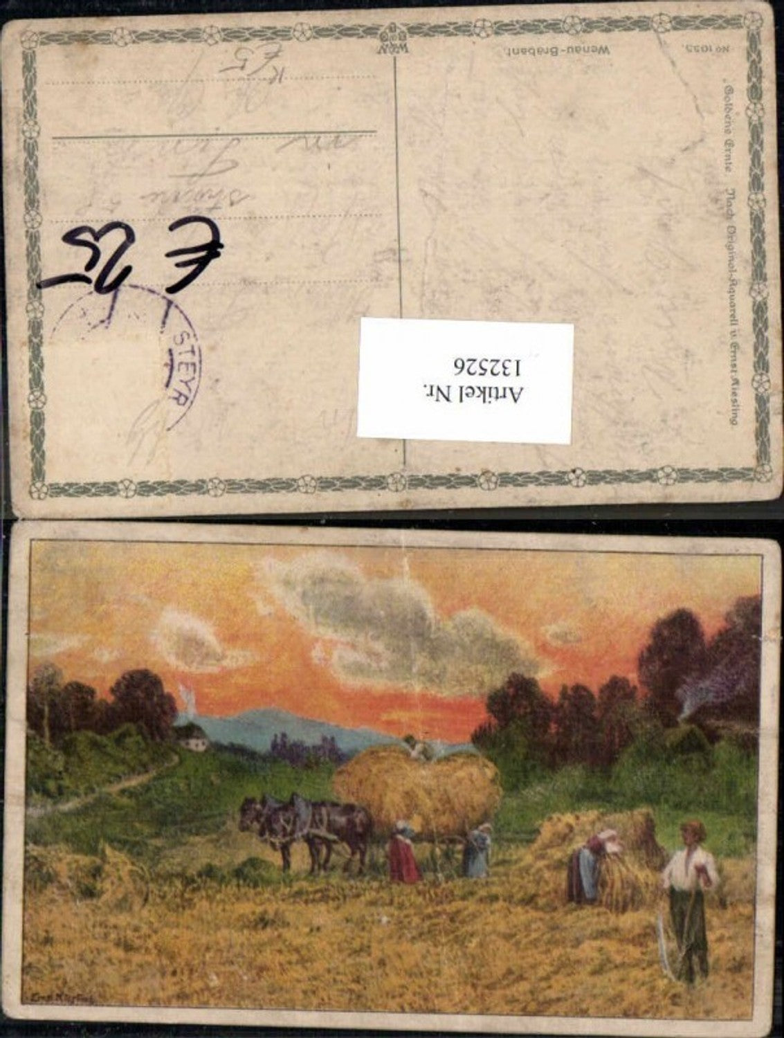 132526,Ernst Kiesling Goldene Ernte Bauern Heuernte Heu