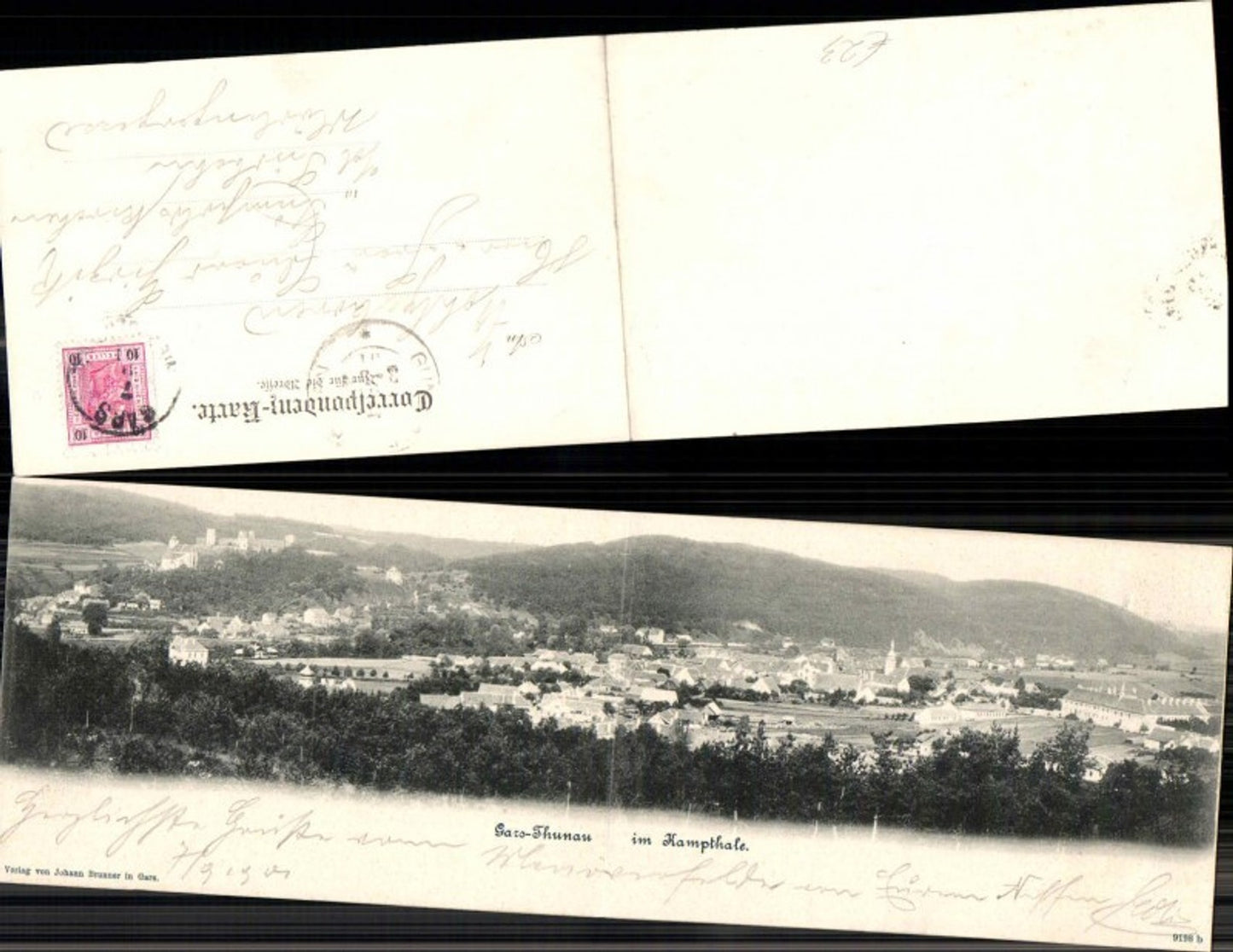 132662,Klappkarte Thunau bei Gars am Kamp 1900