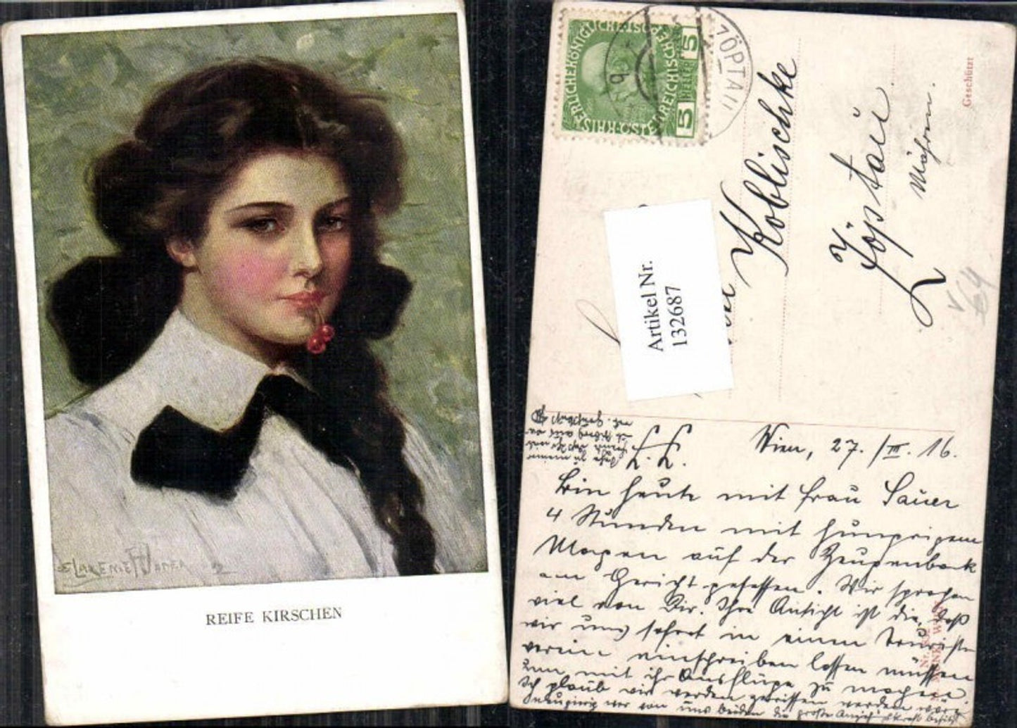 132687,M. Munk Vienne 832 Clarence F. Underwood Reife Kirschen FRau