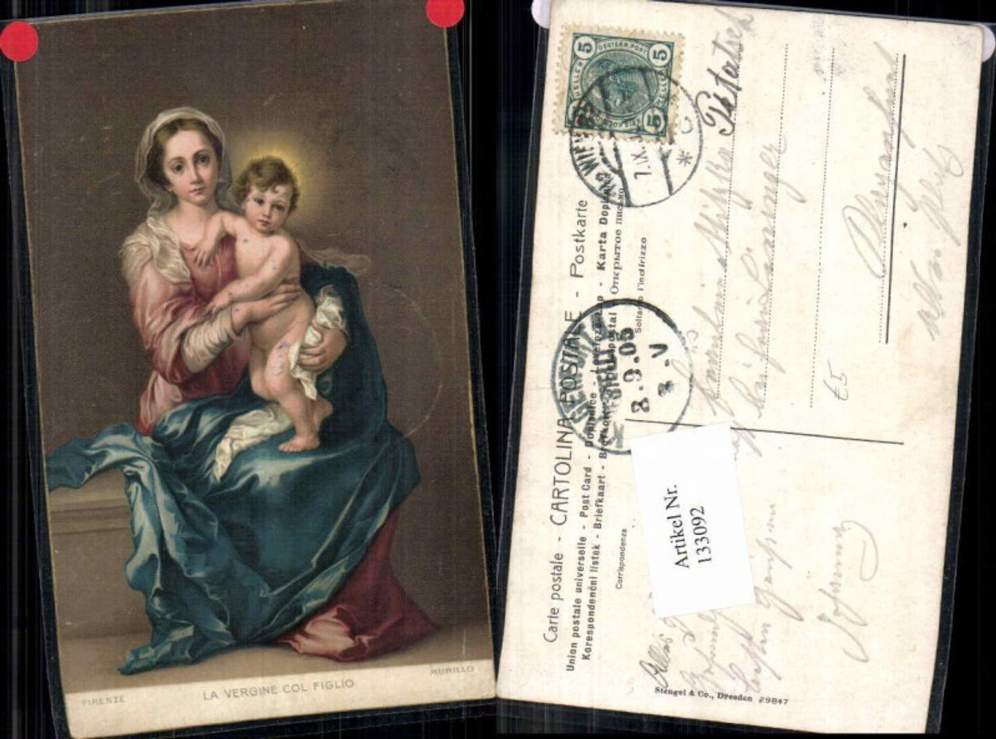 133092,Stengel & Co 29847 Murillo La vergine Kind