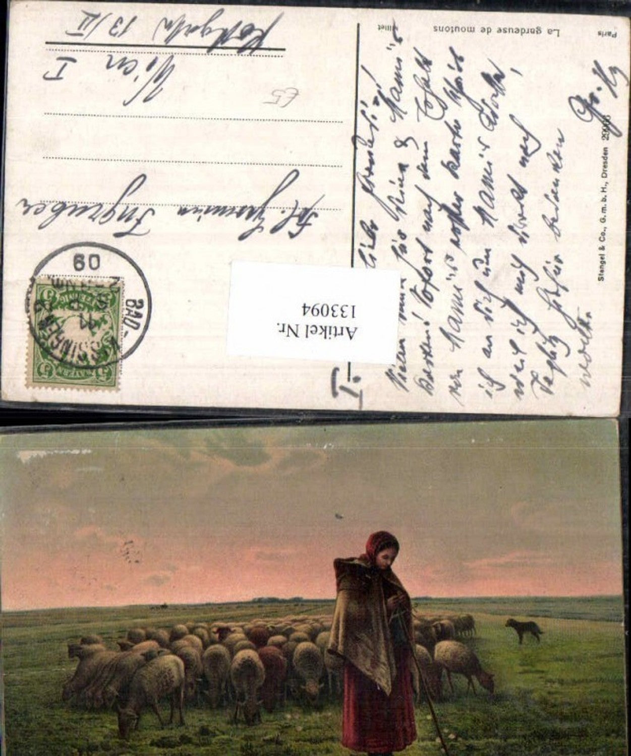 133094,Stengel & Co 29966 La gardeuse de mountons Schafe Hirte Schaf Schäfer