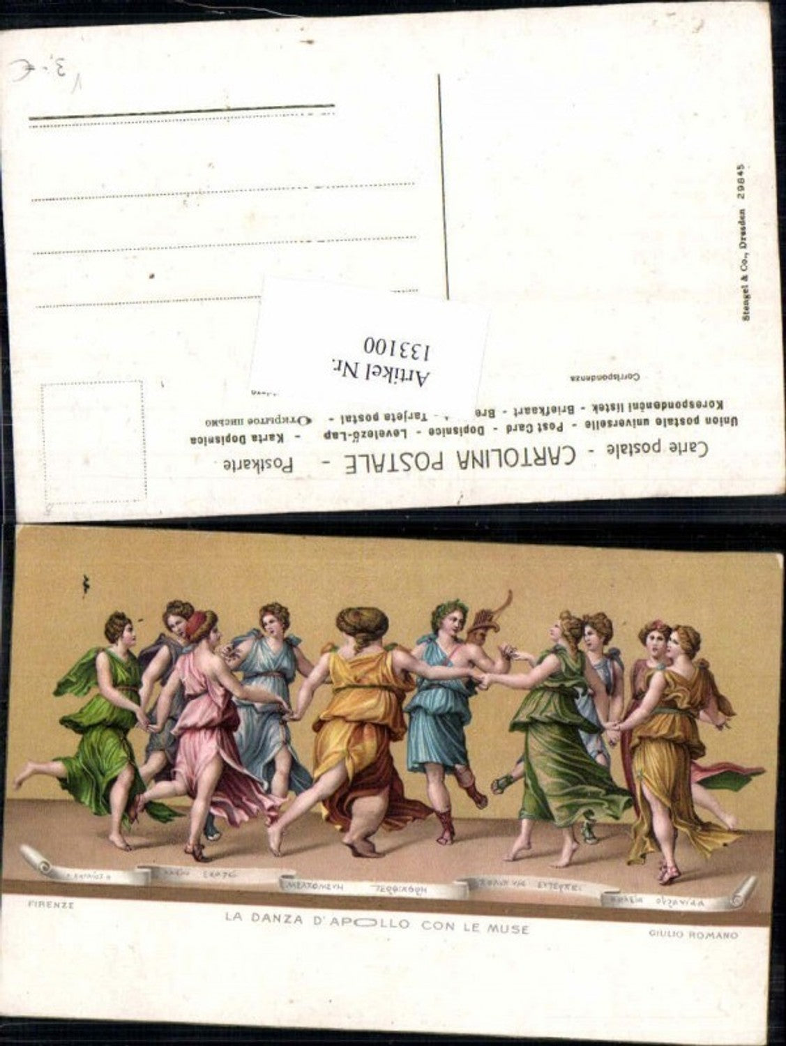 133100,Stengel & Co 29845 La Danza apollo con le muse Giulio Romano