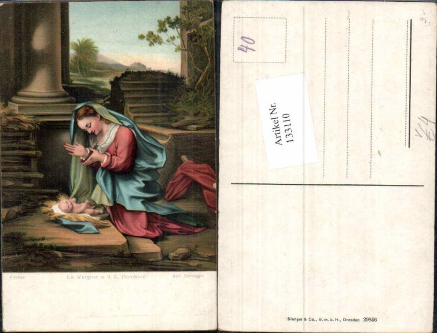 133110,Stengel & Co 29846 Ant. Correggio Maria Jesus Jesuskind