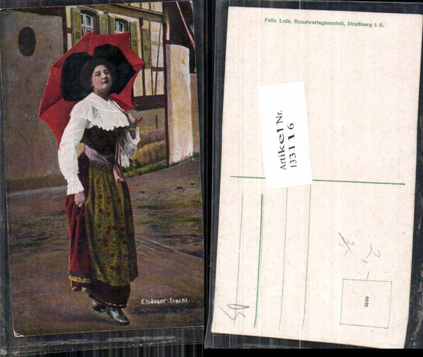 133116,Elsässer Tracht Elsass Frankreich Volkstracht Typen Schirm Strassburg