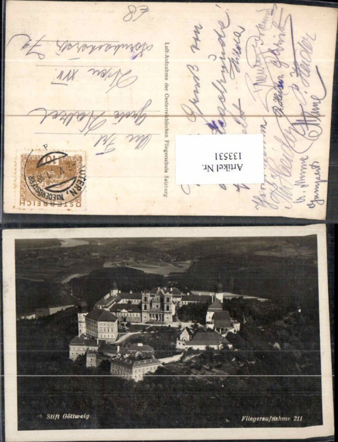 133531,Fliegeraufnahme Nr 211 Göttweig bei Furth
