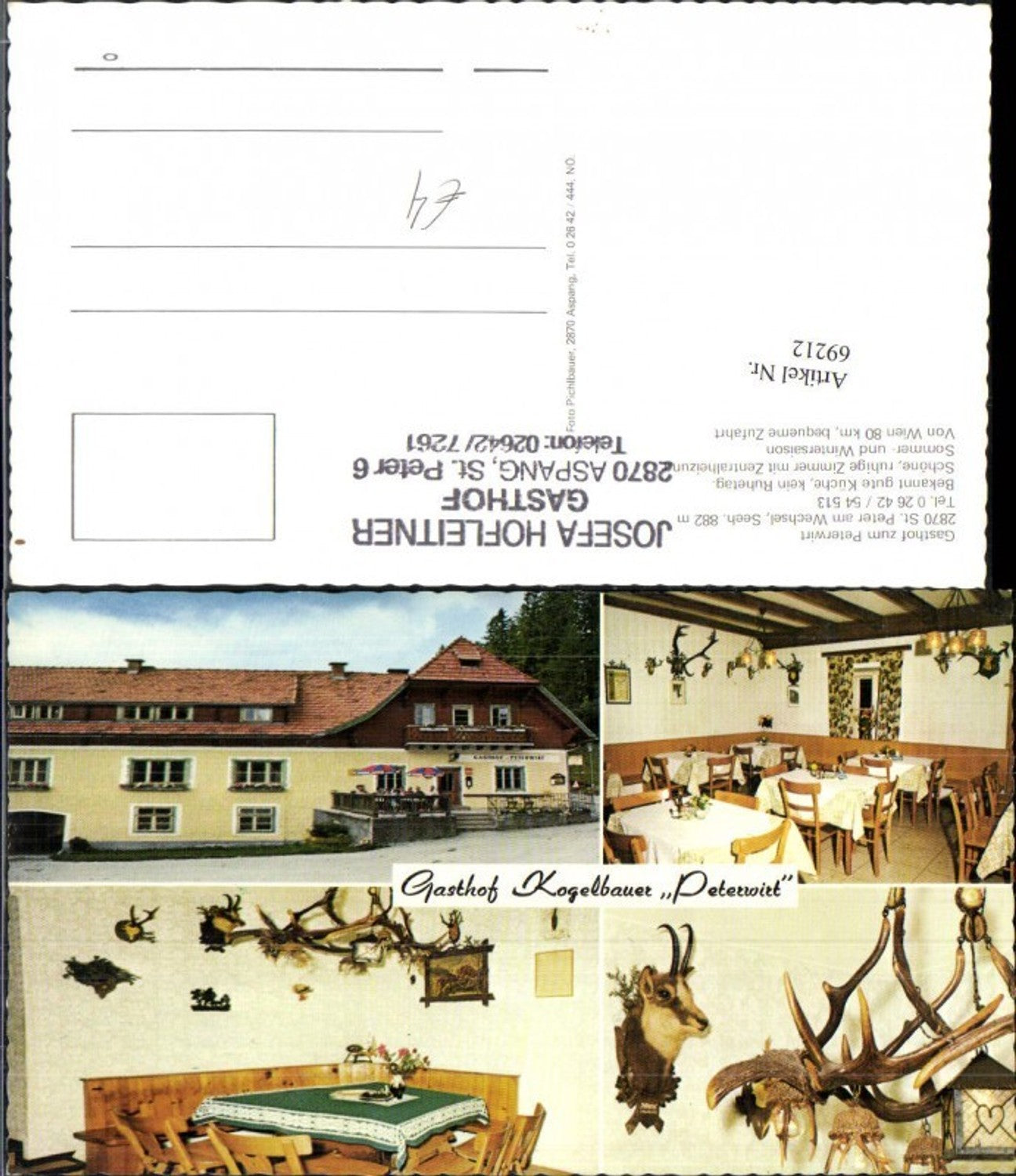 69212,Gasthof Pension Peterwirt in Aspang