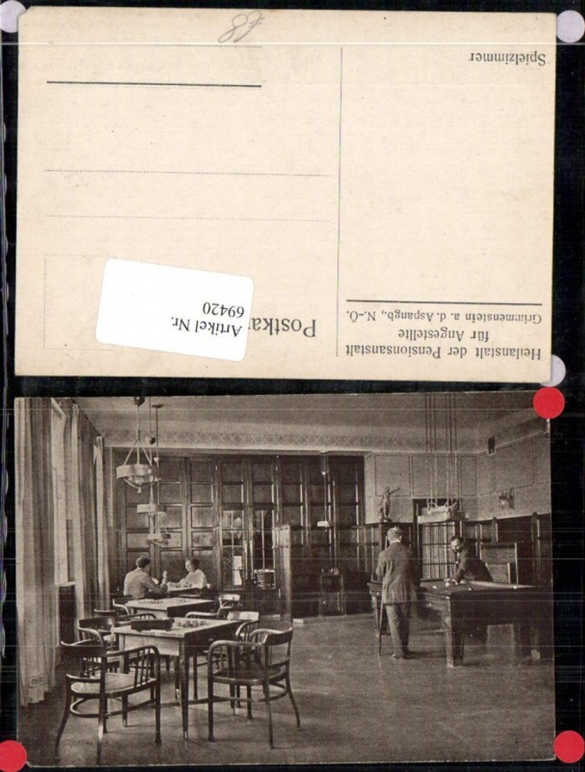 69420,Spielzimmer d. Heilanstalt Grimmenstein a.d. Aspangbahn