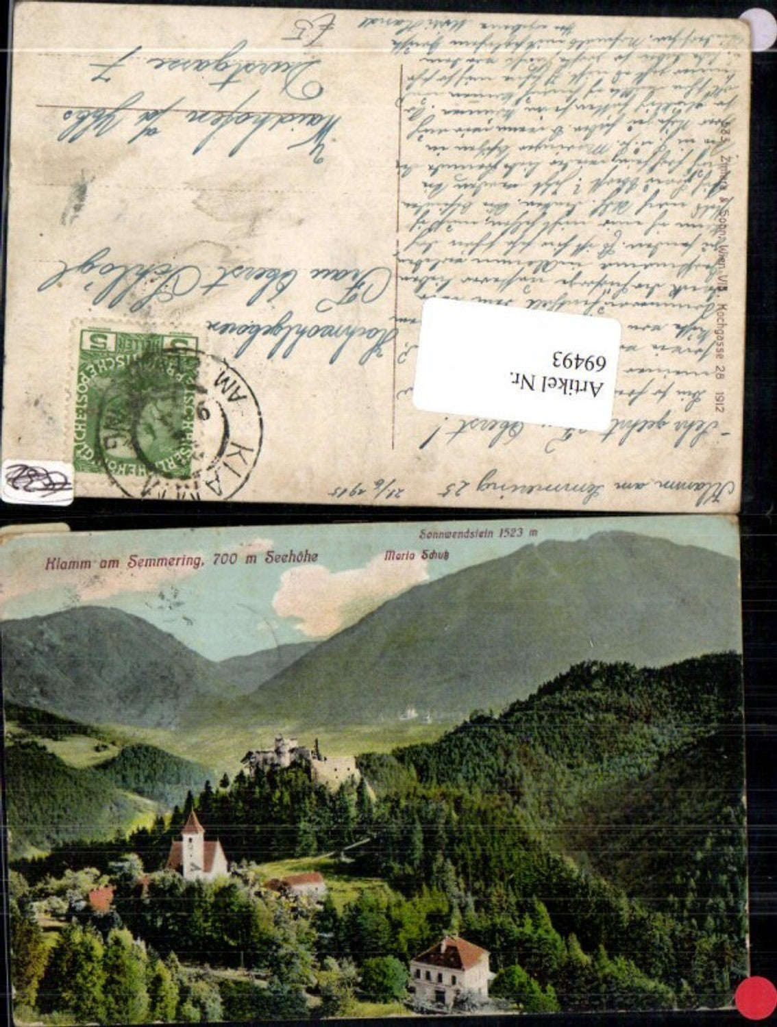 69493,Klamm am Semmering Sonnwendstein