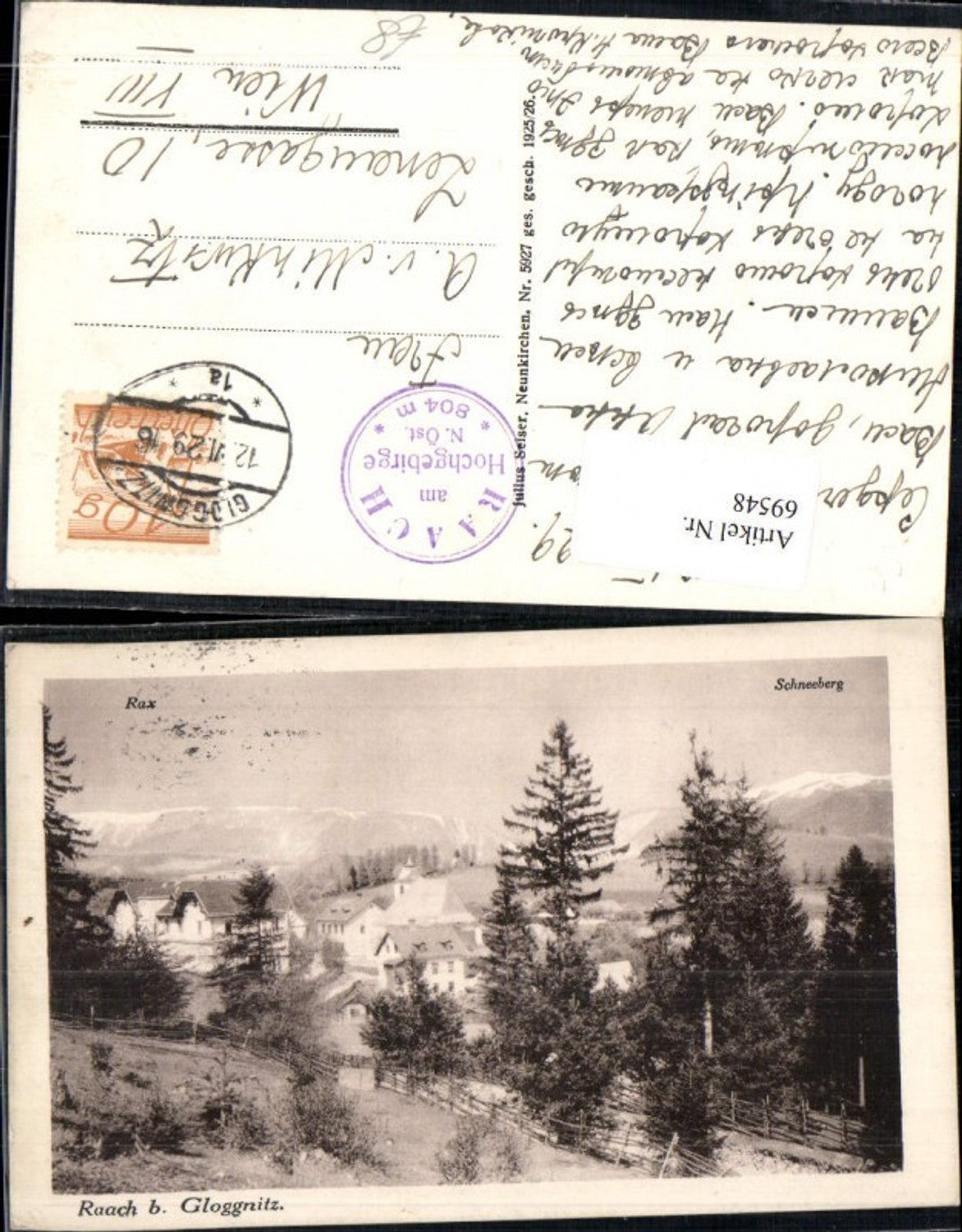 69548,Raach bei Gloggnitz Rax Reichenau Schneeberg Puchberg