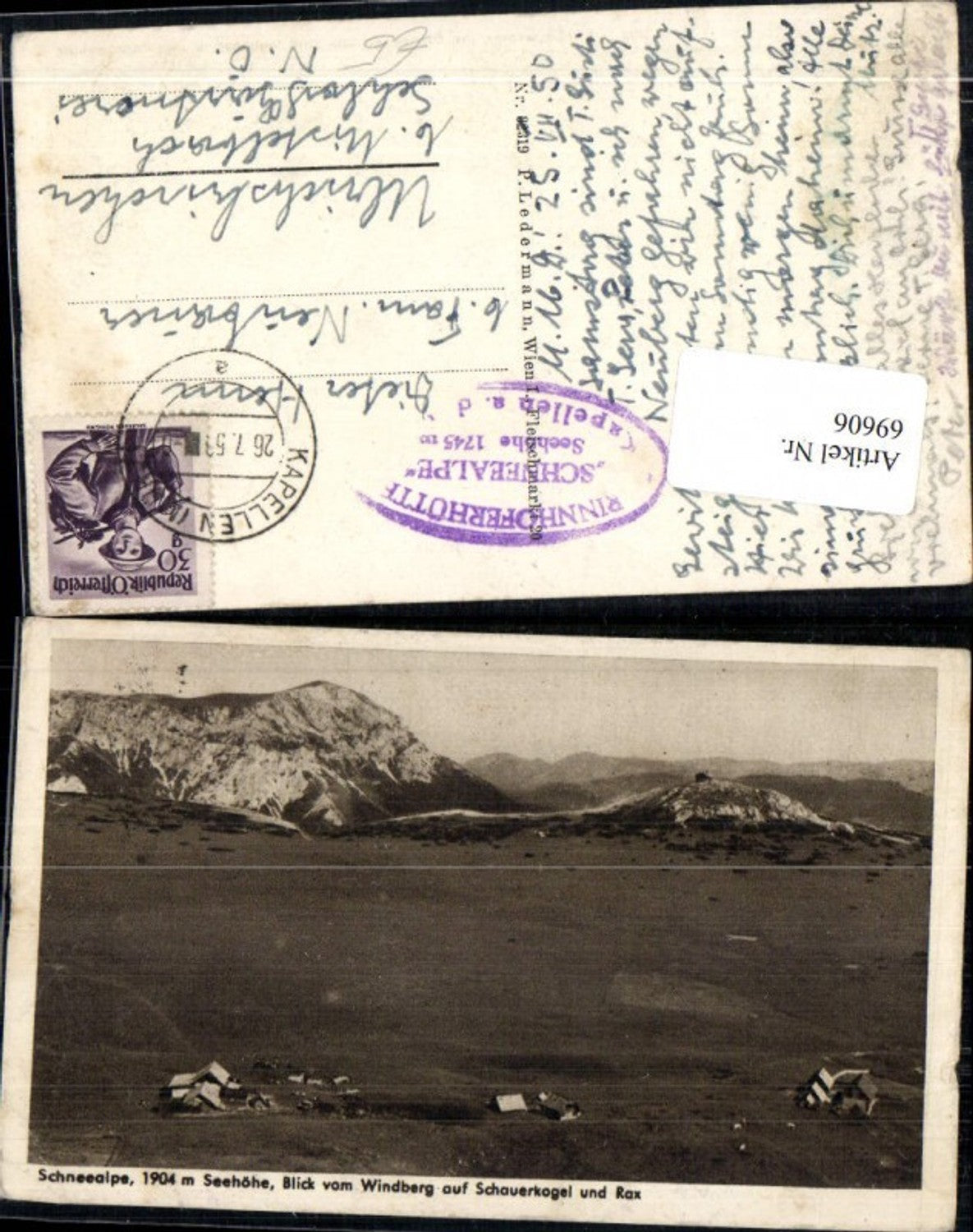 69606,Schneealpe Blick v. Windberg auf Schauerkogel und Rax Reichenau Puchberg