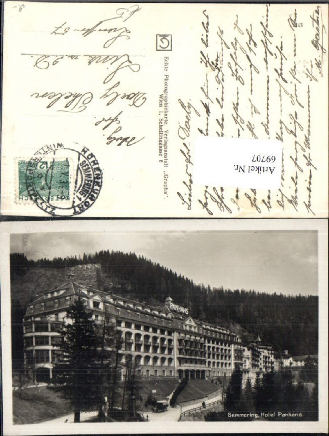 69707,Semmering Hotel Panhans Detailansicht