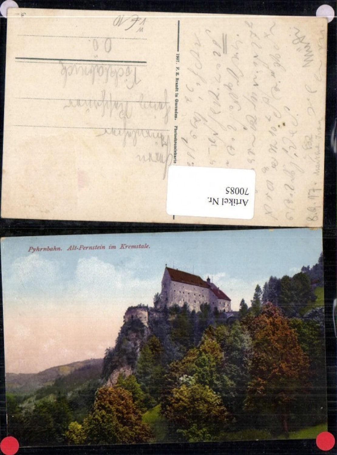 70085,Phyrnbahn Alt Pernstein im Kremstale Kirchdorf Micheldorf pub F.E. Brandt 165