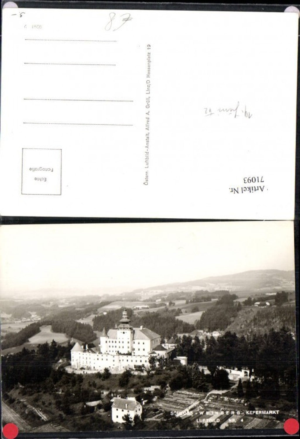 71093,Schloss Weinberg Detailansicht Kefermarkt Fliegeraufnahme