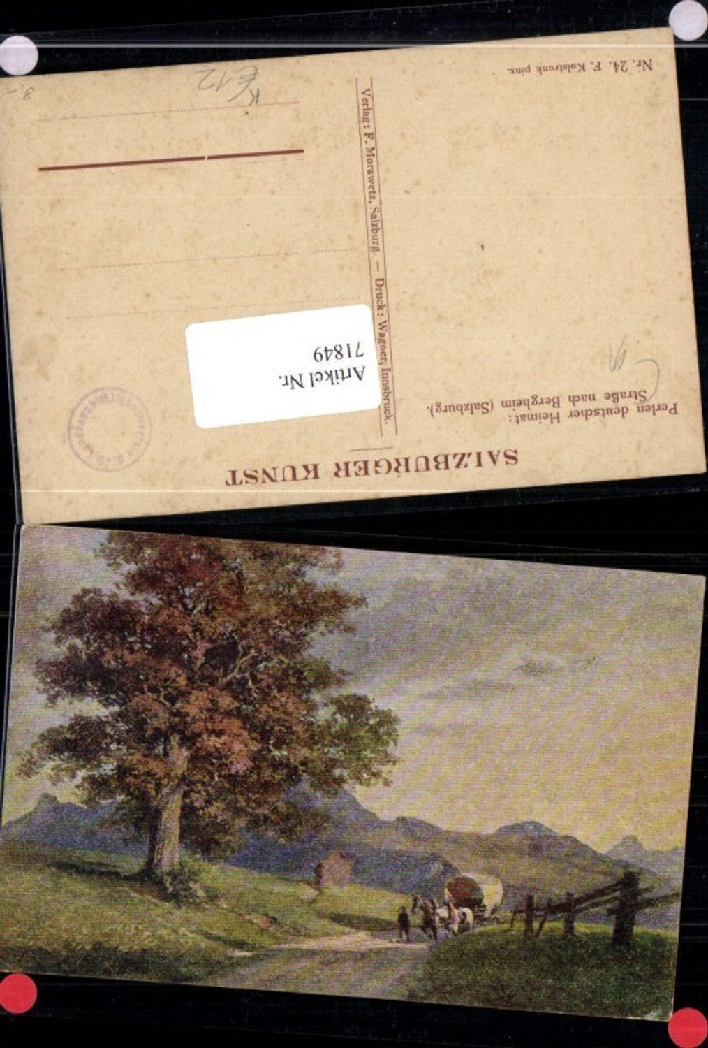 71849,Künstlerkarte F. Kulstrunk Straße nach Bergheim Salzburg