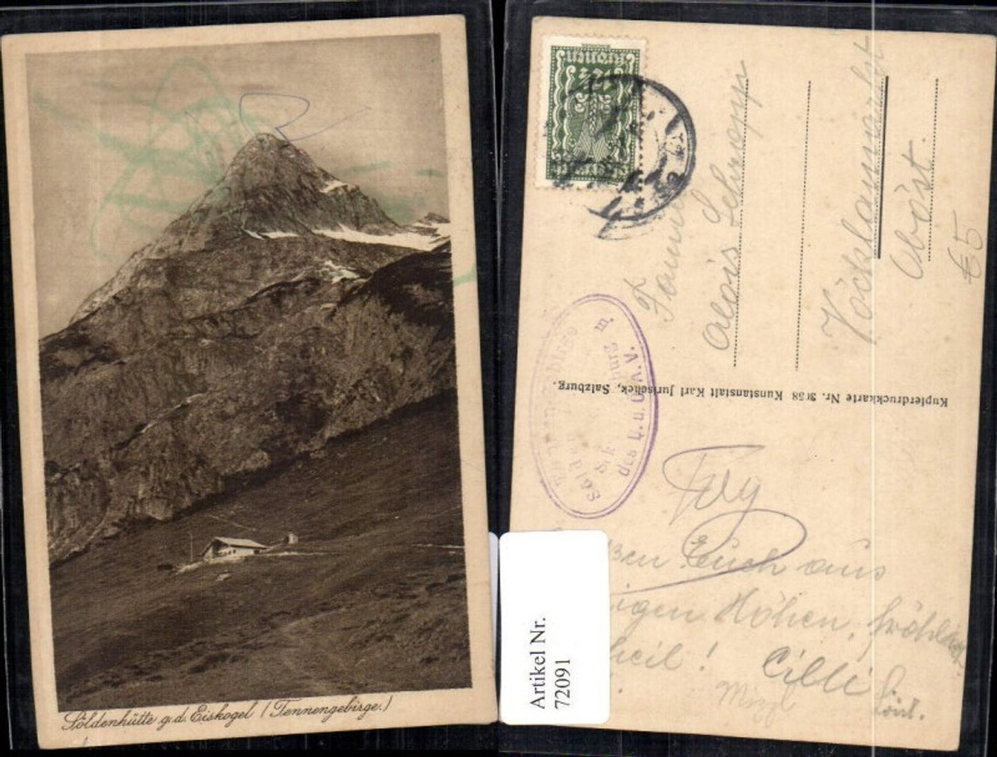 72091,Söldernhütte ged. Eiskogel Tennengebirge