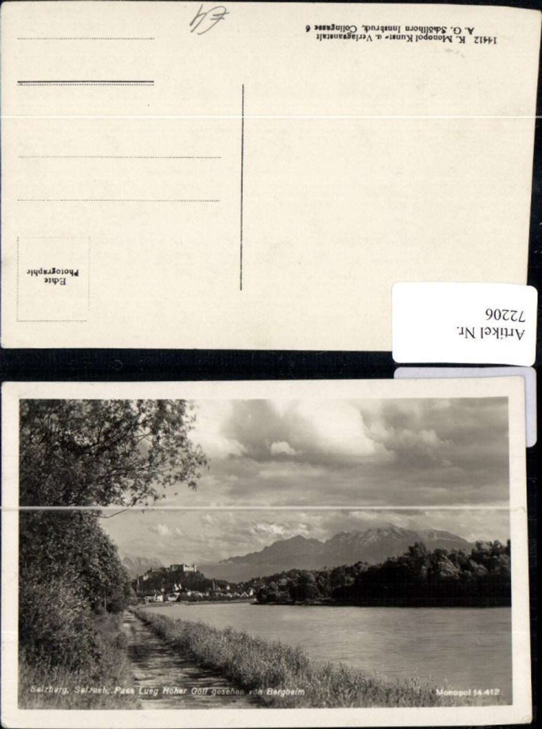 72206,Salzach Pass Lueg Hoher Göll gesehen von Bergeheim
