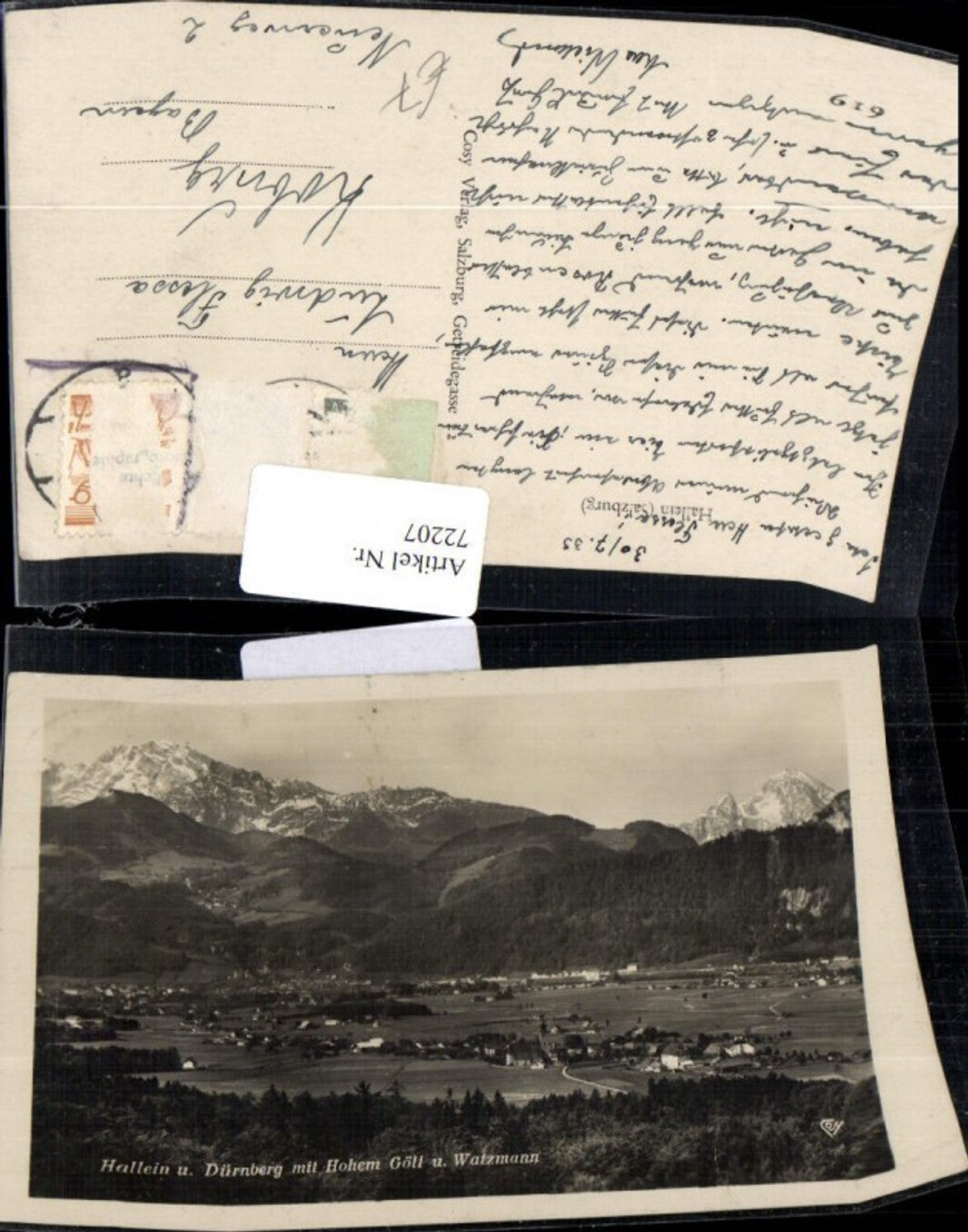 72207,Hallein mit Dürrnberg u. Hohen Göll Ortsansicht 1933