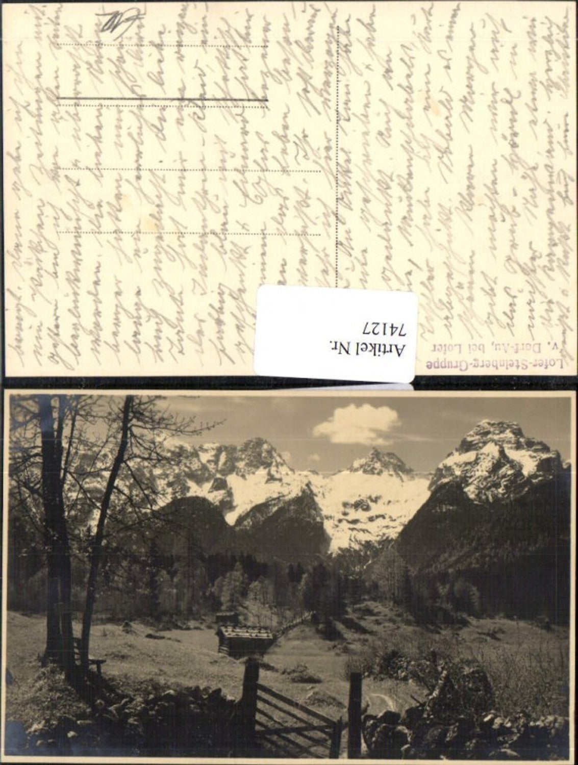 74127,Foto AK Lofer Steinberg Gruppe v. Dorf Au bei Lofer