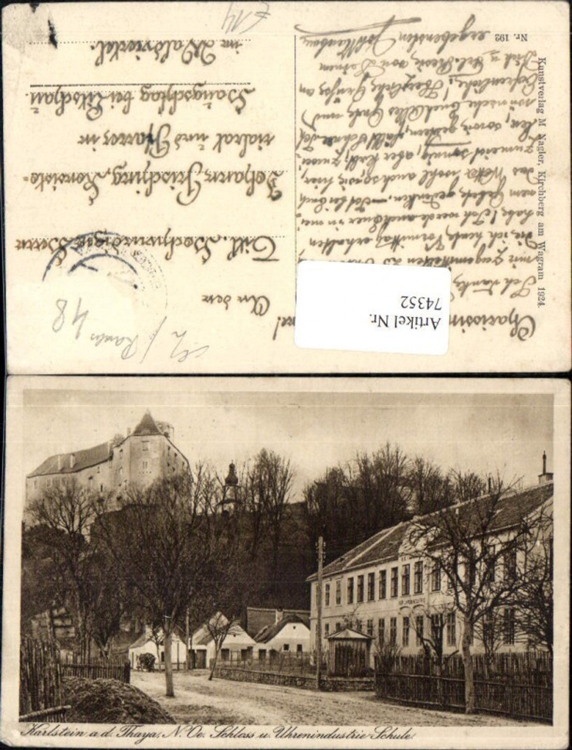 74352,Karlstein a.d. Thaya Schloss Uhrenindustrie Schule Detailansicht bei Hohenwarth Eggersdorf