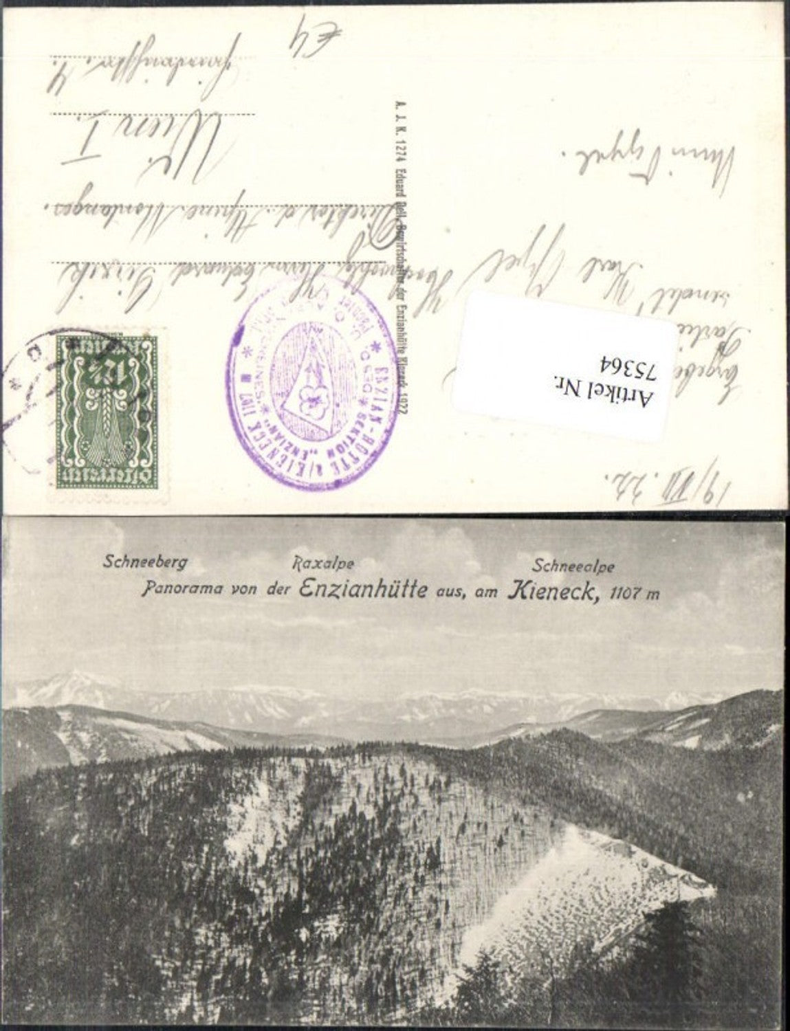 75364,Panorama v.d. Enzianhütte aus am Kieneck Rax Reichenau Schneeberg Puchberg