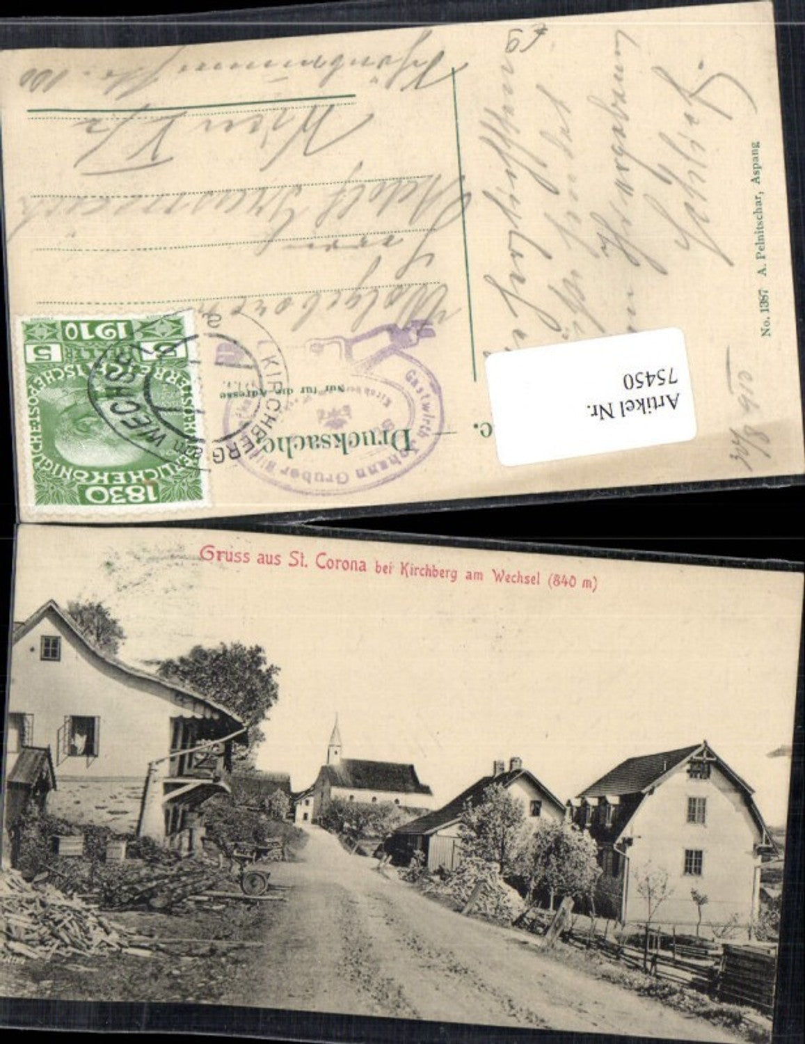 75450,Gruß aus St. Corona bei Kirchberg am Wechsel Straßenansicht