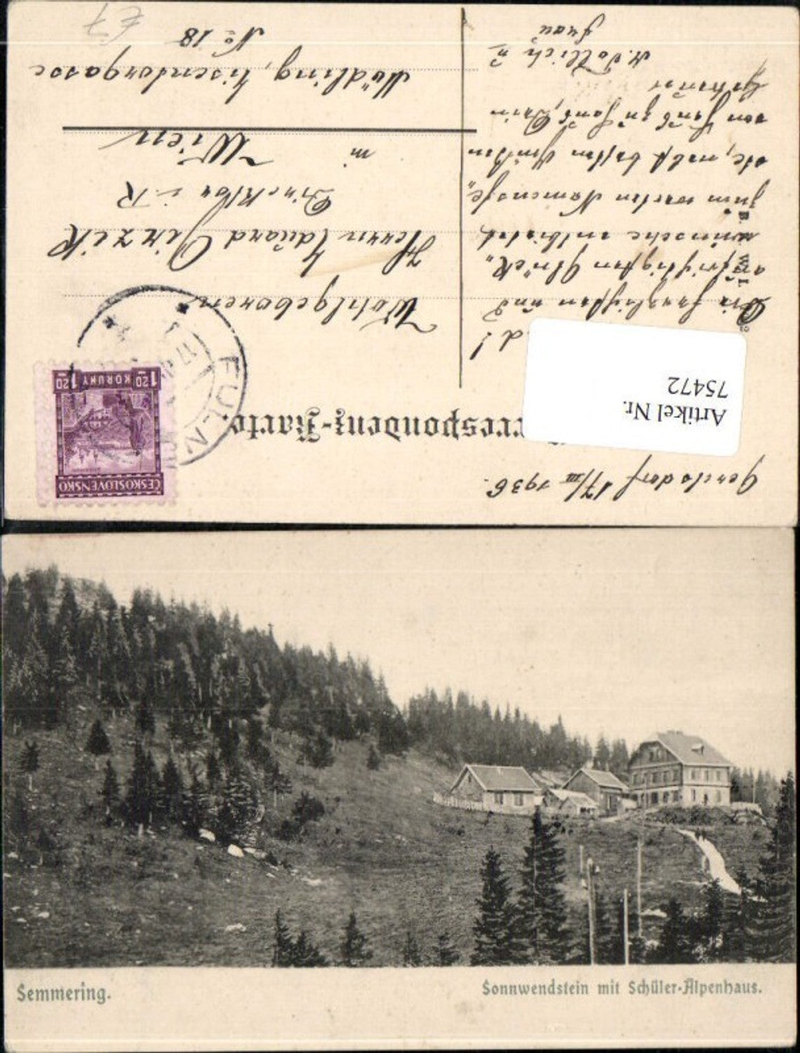 75472,Semmering Sonnwendstein mit Schüler Alpenhaus Detailansicht