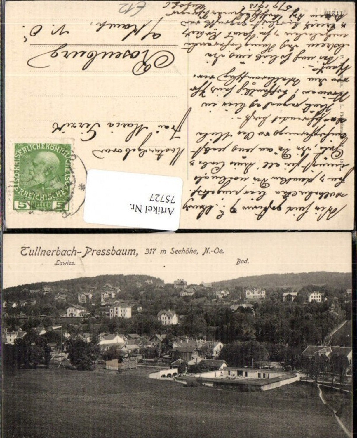 75727,Tullnerbach Pressbaum Lawies. Bad 1913
