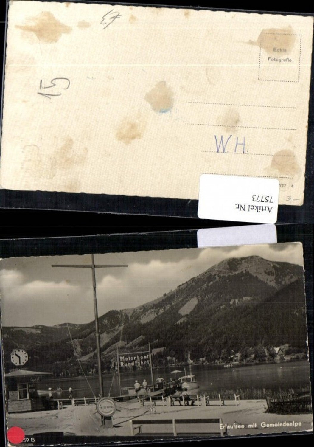 75773,Erlaufsee mit Gemeindealpe Motorboot Rundfahrt Steg Fritz Eppel