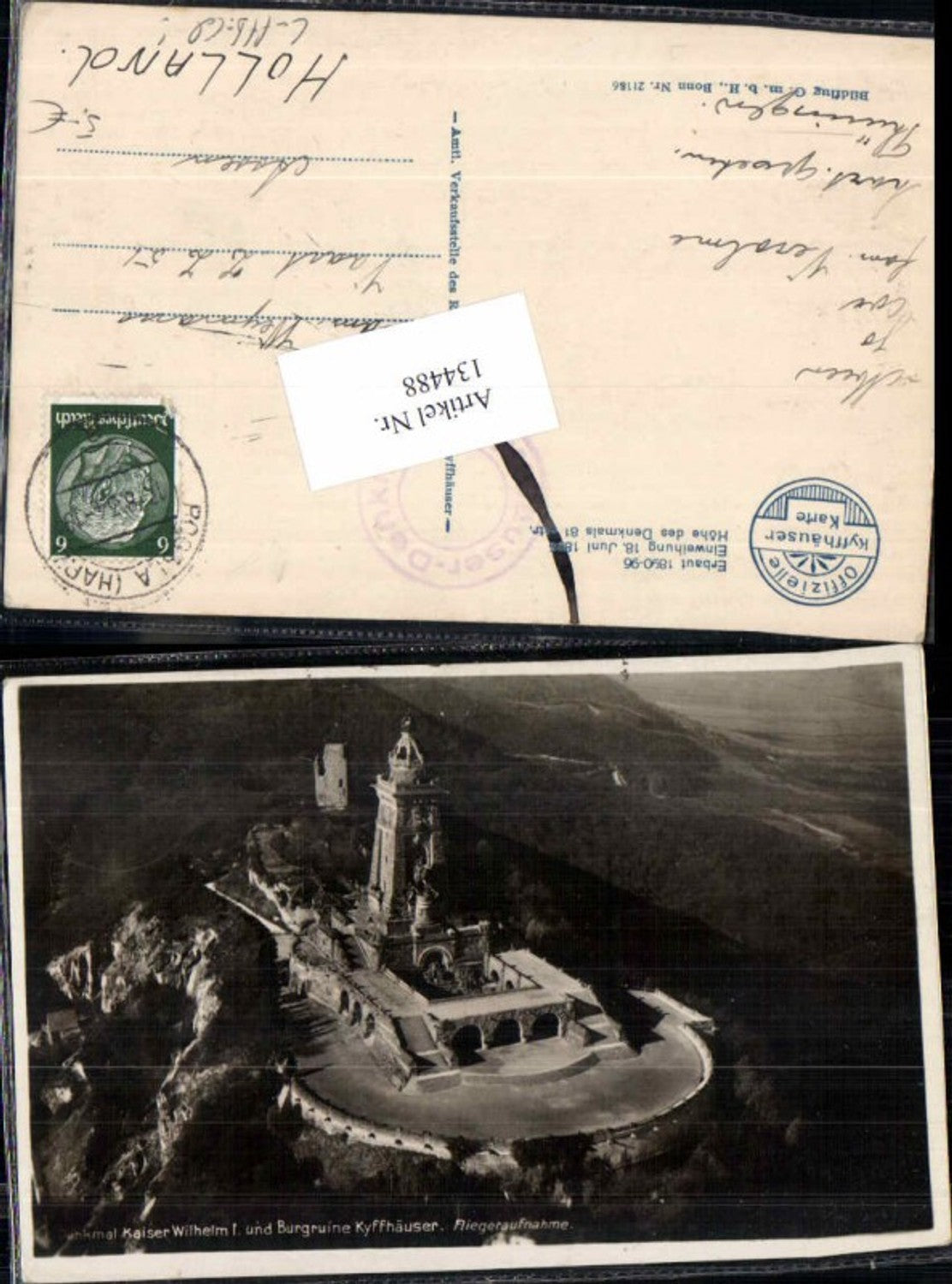 134488,Fliegeraufnahme Kaiser Wilhelm Denkmal Kyffhäuser