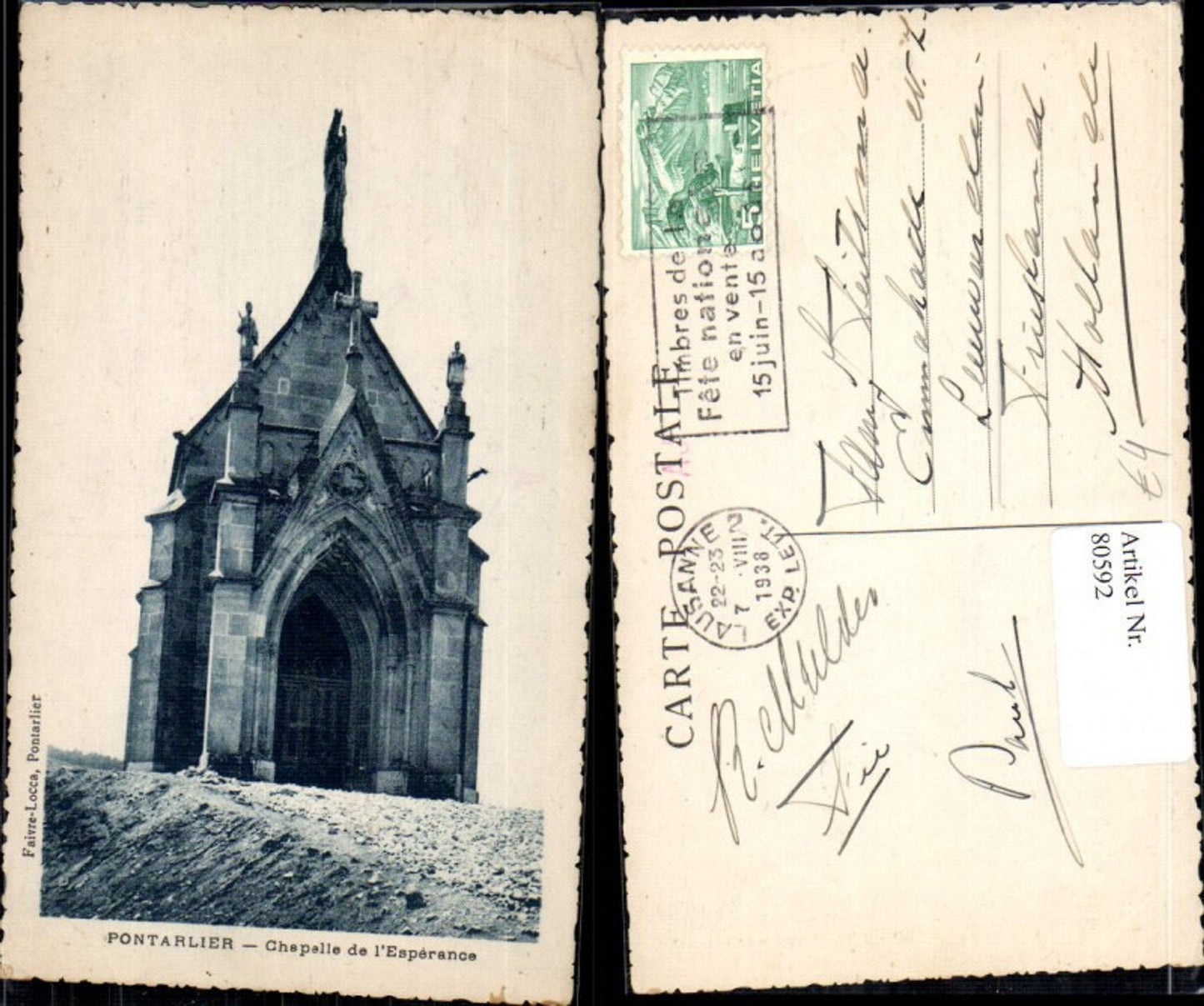 80592,Pontarlier Chapeele de l'Espèrance Faivre-Locca Kapelle in Frankreich