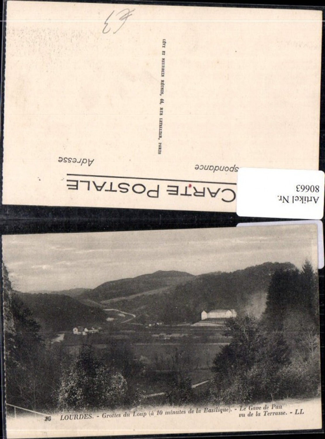 80663,Lourdes Grottes du Loup Le Gave de Pau vu de la Terrasse pub LL. 16