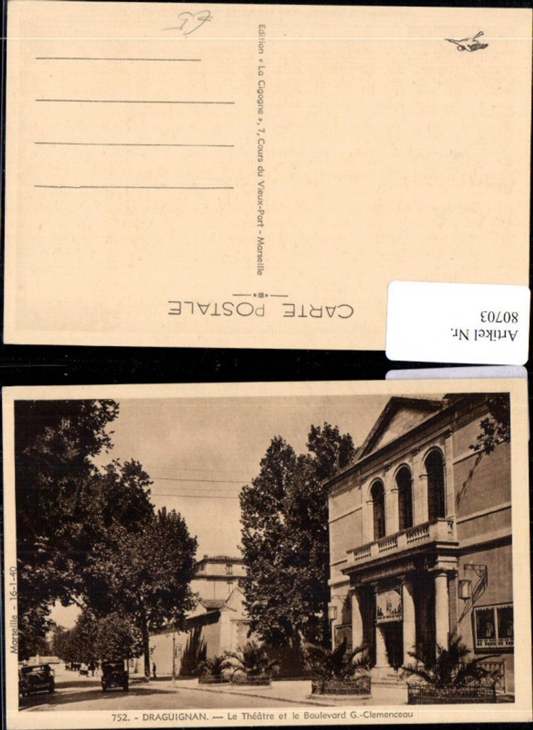 80703,Draguignan Le Theatre et le Boulevard G.-Clemenceau Oldtimer