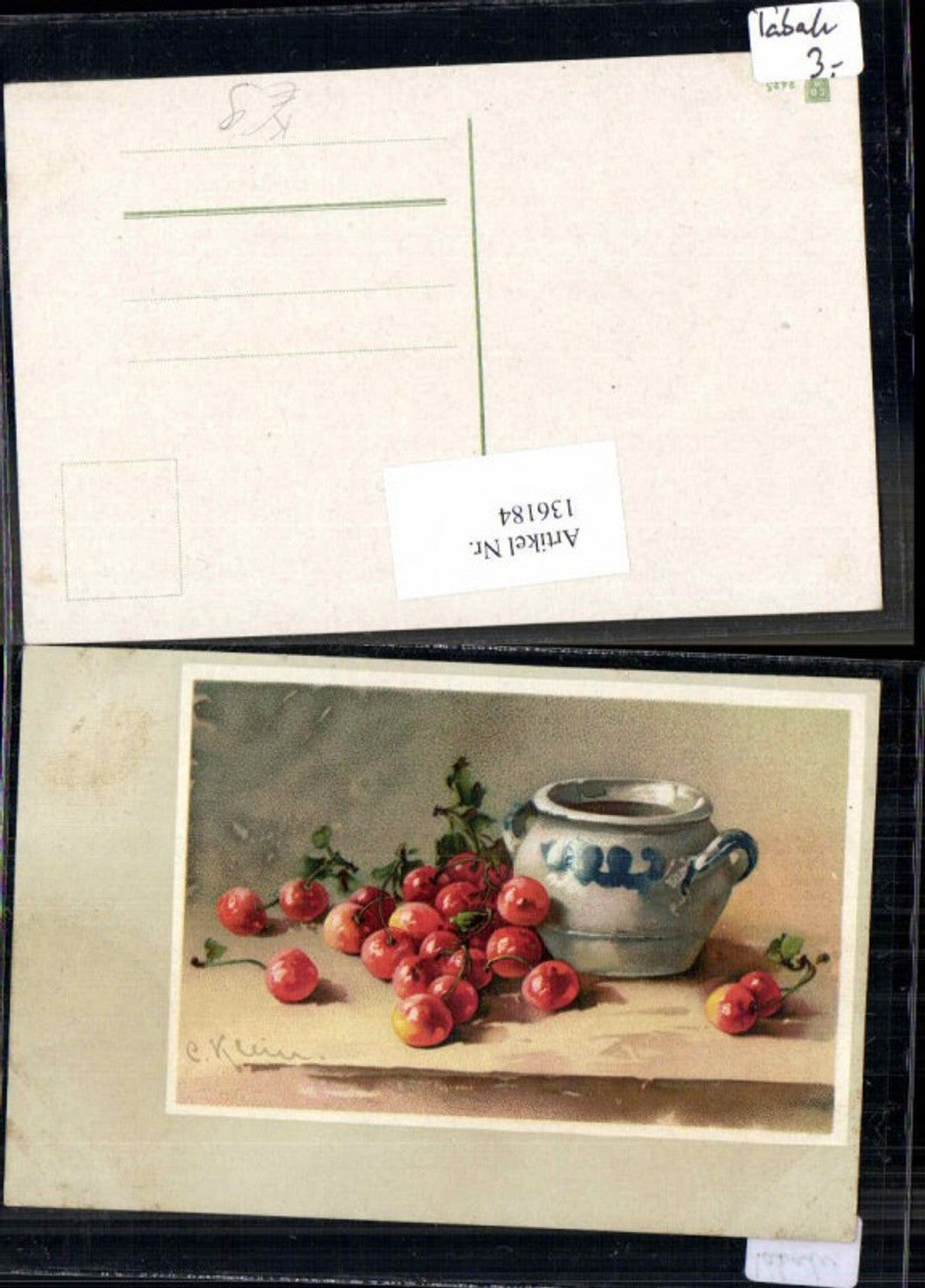 136184,Catharina Klein Früchte Obst Kirschen Vase Seltene AK